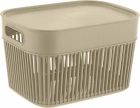 Корзина для хранения 5л 25,8х18,6 с крышкой бежевая,1 шт (Д)