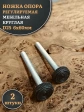 Ножка опора D25 М6х60 регулируемая мебельная круглая 2 шт