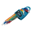 Набор ключей имбусовых TORX-TT T10-Т50 9 шт. S2 магнит экстра-длин. хром. краска Gross