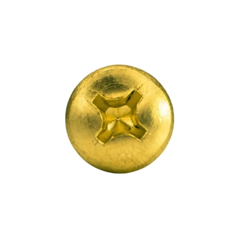 Винт с полукруглой головкой 4,0х10 мм DIN 7985, полная резьба, латунный фото 2