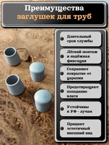 Заглушка для труб наружная круглая d 10 мм серая, 10 шт фото 2