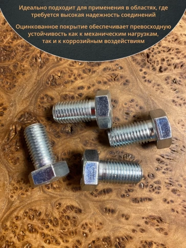 Болт высокопрочный М16х25 ОЦ к.п.8.8 DIN933 (10 шт.) фото 4