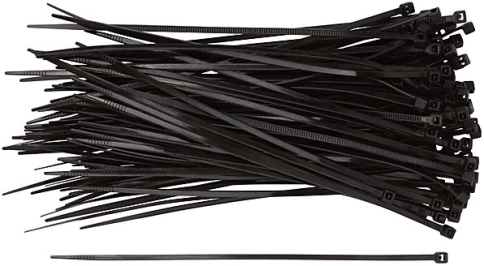 Хомуты нейлоновые черные для проводов 300х7,6 мм 100 шт.  фото 1