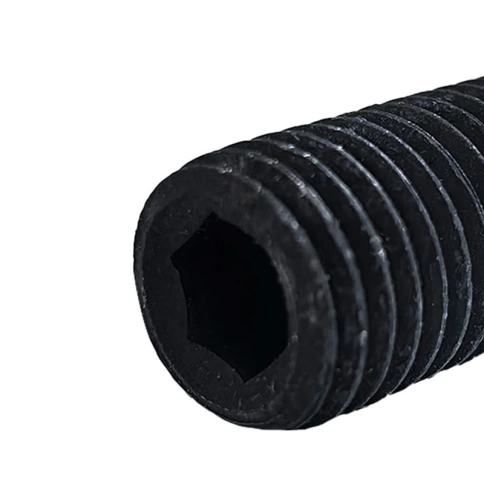 Винт установочный с внутр. шестигранником 4х20 мм, класс прочности 12.9 DIN 913 тупой конец, черный фото 3