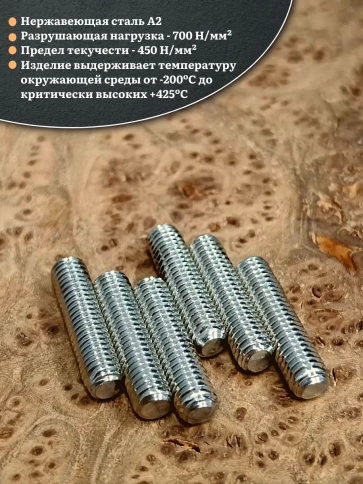 Винт установочный нержавеющий 6х25 DIN913 (гужон) фото 3