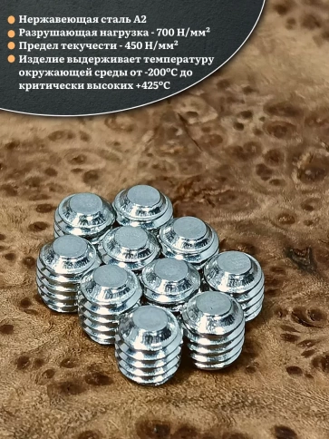 Винт установочный нержавеющий 4х4 DIN913 (гужон) фото 3