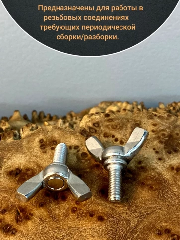 Винт-барашек М3х10 мм , нержавеющая сталь DIN 316 (2 шт.) фото 3