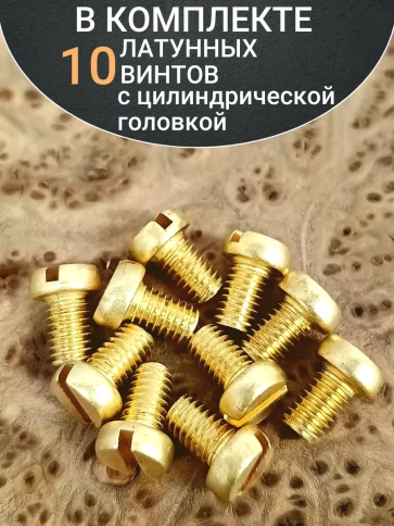 Винт 4х8 латунный с цилиндрической головкой DIN84,10 шт фото 4