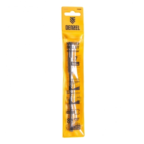 Бур по бетону Cobalt W-tip, двойная спираль, SDS-Plus, 7х160 мм Denzel  фото 4