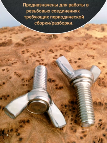 Винт-барашек М10х40 мм ,нержавеющая сталь DIN 316 (5 шт.) фото 3