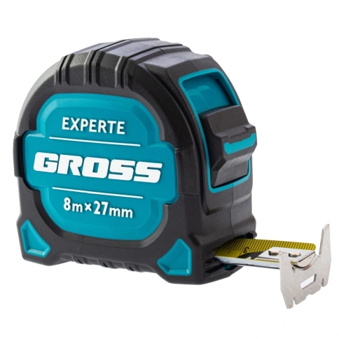 Рулетка Experte двухкомп.корп.,магнит.двухстор.разм.,нейлон 8м х27 мм Gross фото 1