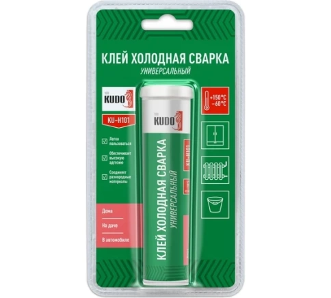 Клей холодная сварка эпоксидная KUDO 60 гр. универсальный  фото 1