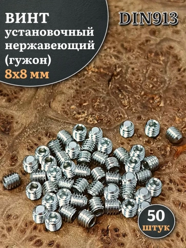 Винт установочный нержавеющий 8х8 DIN913 (гужон) фото 1